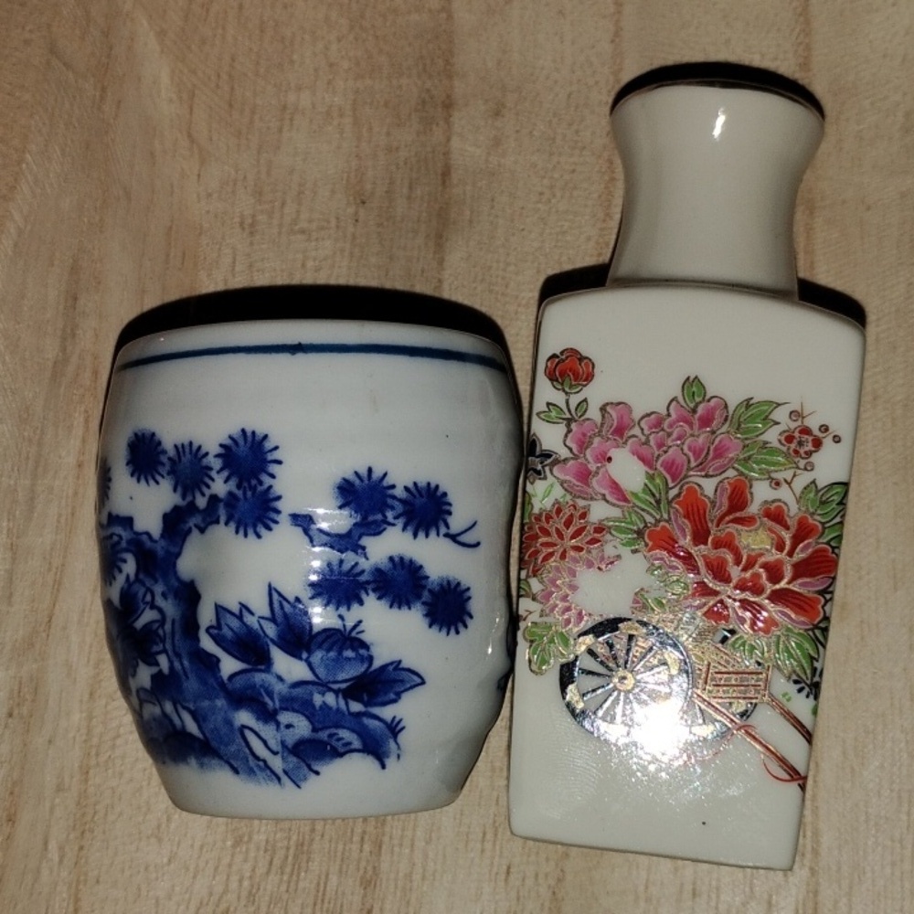 Floral Ceramic Vase and Soki Cup